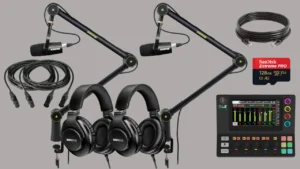 Mackie podcast bundle mics mixer headsets